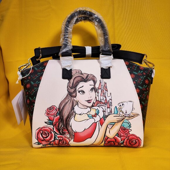 Loungefly Disney Princess Beauty And The Beast Belle Chip Holiday Satchel Bag - Picture 4 of 13